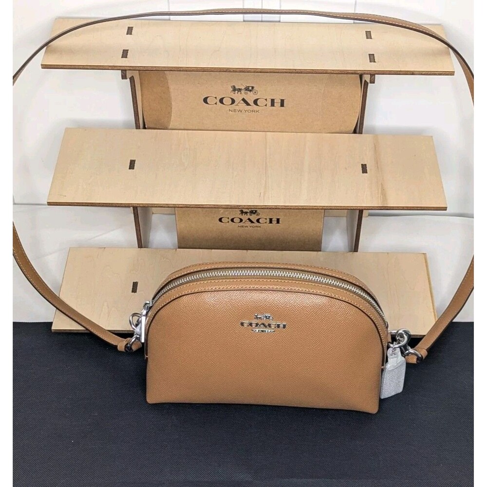 Coach Maddie, Light Saddle/Silver, Brown, Crossbody, NWT